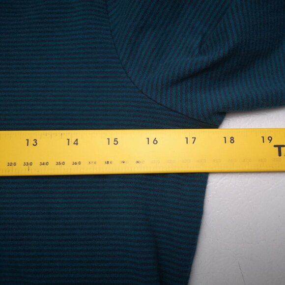 Eddie Bauer Outdoor Ladies Size Small Teal Green with Black Stripes Turtleneck - Picture 7 of 9
